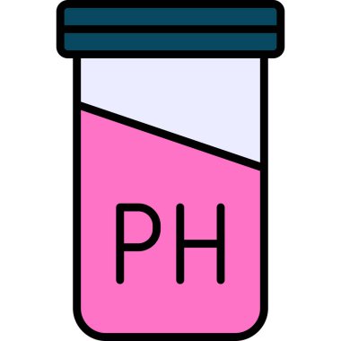 Kimyasal formül ikonu. özet biyo test vektör rengi düz izole