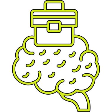 Beyin. Web simgesi basit illüstrasyon