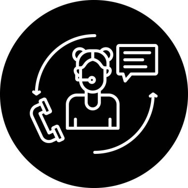 Müşteri hizmeti simgesi, vektör illüstrasyonu