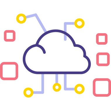 Bulut teknoloji vektör çizim