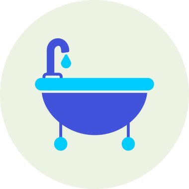 Banyo web simgesi, tasarımın vektör illüstrasyonu