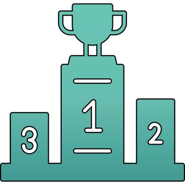 ödül kazanan kupa simgesi renk ana hatları vektörü