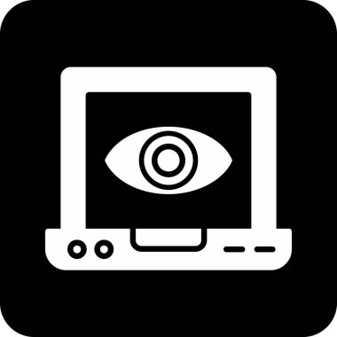 Bilgisayar monitörü. Web simgesi basit illüstrasyon