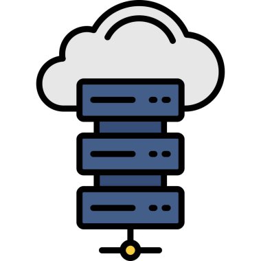 Bulut veri depolama simgesi doldurulmuş özet biçimi