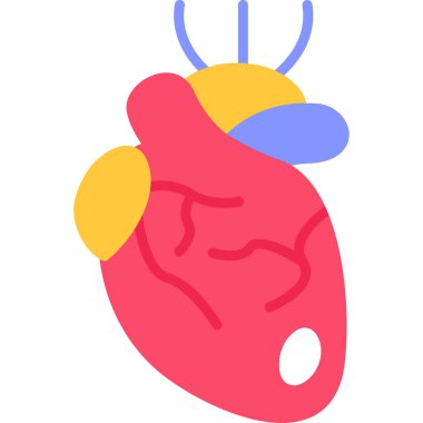 İnsan organı kalp ikonu vektörü. İnsan organının kalp sinyalinin ana hatları. izole edilmiş sınır sembolü çizimi