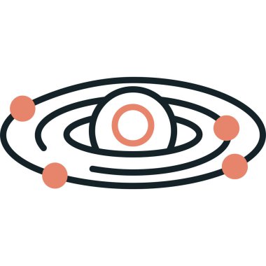 gezegen vektörü düz renk simgesi