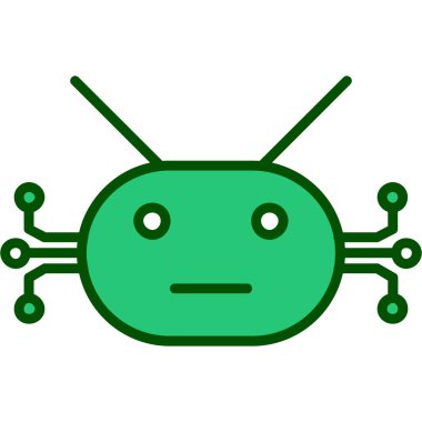 Yeşil robot simgesi. vektör illüstrasyonu