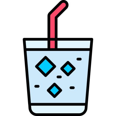 Kokteyl ikonu. dış hat kokteyl vektör simgeleri düz renk izole