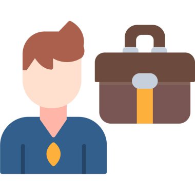 İş Adamı Düz Vektör Simgesi