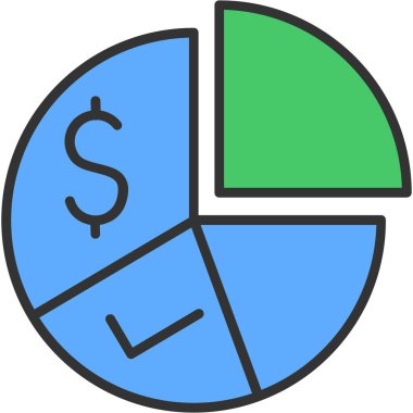 Pasta çizelgesi simgesi, vektör illüstrasyonu