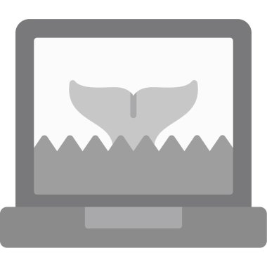 Fare ikonlu bir laptop. Basit resimleme