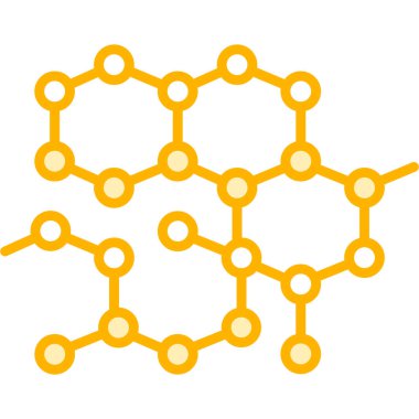 Moleküler yapının sarı simgesinin vektör çizimi