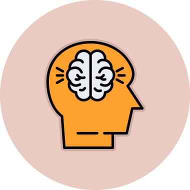 Beyin. Web simgesi basit illüstrasyon