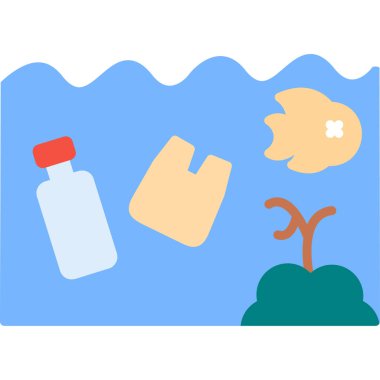 Çöp plastik ikonu vektör illüstrasyonu