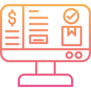 İnternetten alışveriş. Basit resimleme