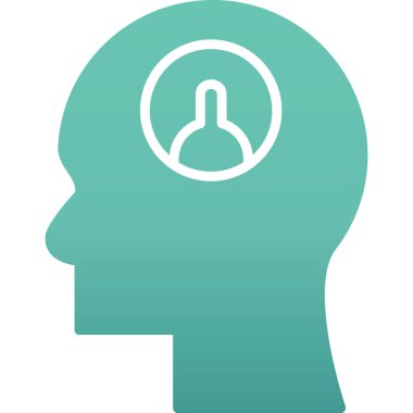 Beyin. Web simgesi basit illüstrasyon