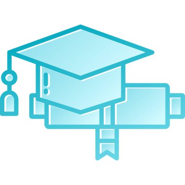 mezuniyet başlığı simgesi izometrik 3d biçiminde