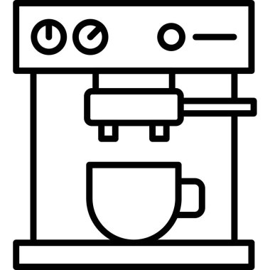 espresso makinesi simgesi, satır biçimi