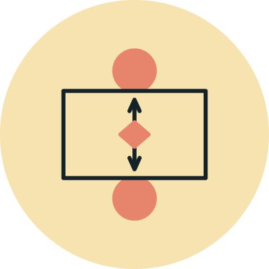 Kırmızı daireli düz bir grafiğin vektör illüstrasyon simgesi