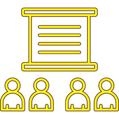 Sunum tahtası simgesi. Web için tahta vektör simgelerinin özet çizimi