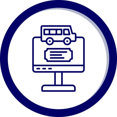 Otobüs. Web simgesi basit illüstrasyon