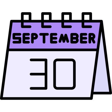 Takvim Eylül simgesi, izometrik tasarım