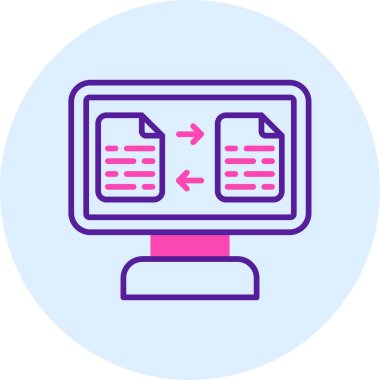 veri dosyası simgesi vektör illüstrasyonlu bilgisayar