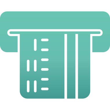 ATM terminal glyph simgesi. biçim düz sembol, kenar rengi, yuvarlak açılar, beyaz arkaplan