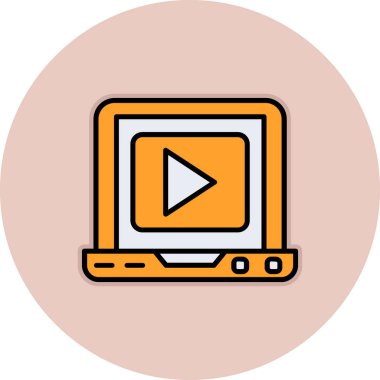 video oynatıcı simgesi, düz biçim