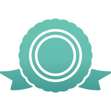 Beyaz arkaplanda yeşil yuvarlak kurdele simgesi var. Çember düğmesi. düz dizayn. vektör illüstrasyonu