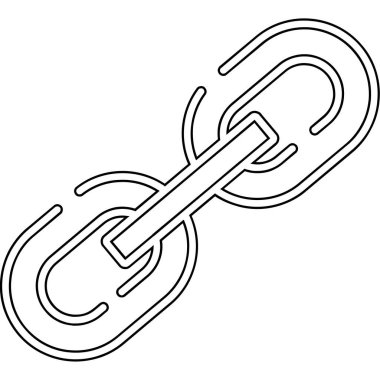 izole edilmiş bir zincir simgesi karikatürü