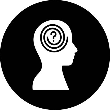 İnsan beyni simgesi, basit vektör çizimi