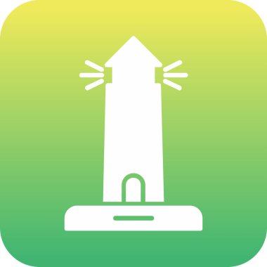 Benzersiz Deniz Feneri Vektör Kabartma Simgesi