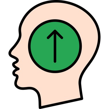 Beyin. Web simgesi basit illüstrasyon