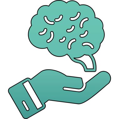 El çizimi karikatür beyin sembolü