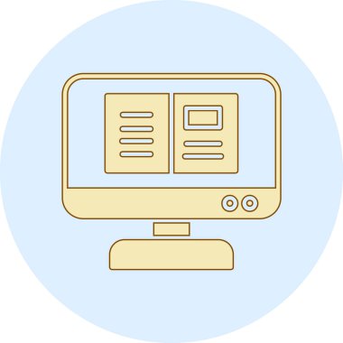 Bilgisayar monitörü. Web simgesi basit illüstrasyon