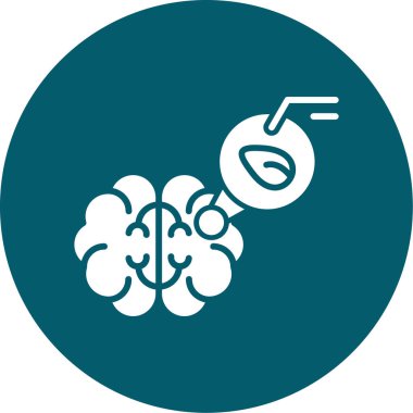 Beyin. Web simgesi basit illüstrasyon