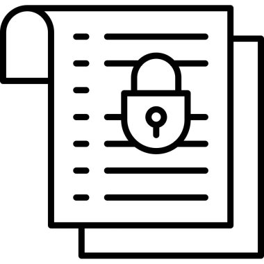 belge dosya kilidi simgesi ana hat biçiminde