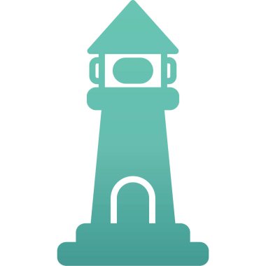 Deniz feneri ikonu. Vektör illüstrasyonu