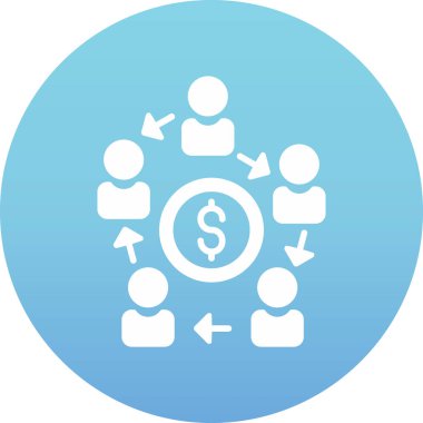 Dolar değişimi yuvarlanmış simge vektör simgesi