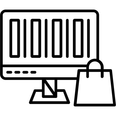 Çevrimiçi Alışveriş Vektörü Satır Simgesi Tasarımı