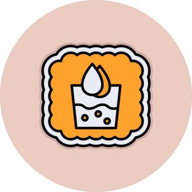 Alev ikonuyla yanan mum. İnce çizgi rengi. vektör çizimi konsepti.