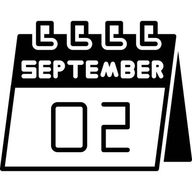 Ağustos takvim vektör simgesi, tasarım Eylül, simge biçimi