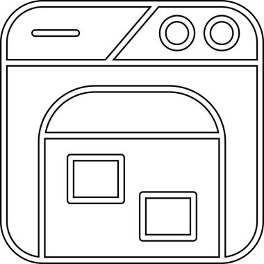 Mikrodalga simgesinin vektör illüstrasyonu