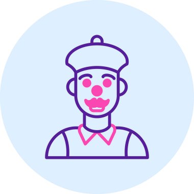 Palyaço simgesi, vektör illüstrasyonu basit tasarım