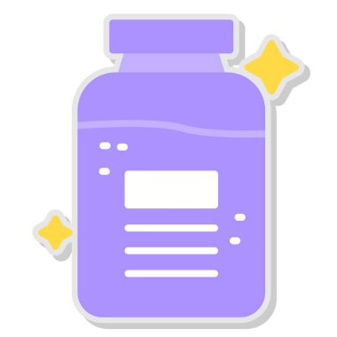 İlaç şişesi ikonu. Web için hap vektör simgelerinin özet çizimi