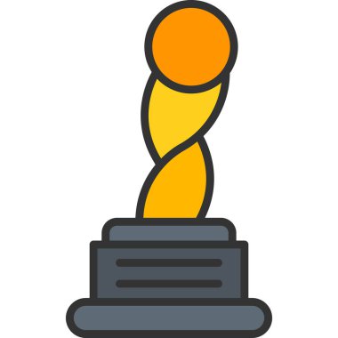 Ödül kupası ikonu. Beyaz arkaplanda izole edilmiş kupa vektör simgesinin düz çizimi