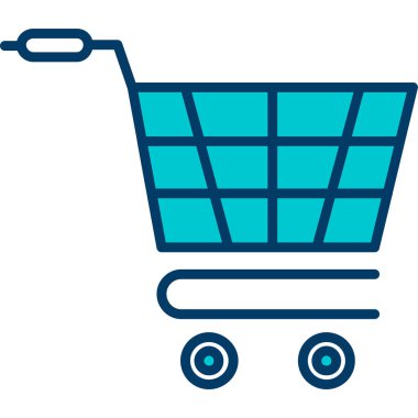 Soyut arkaplanda el arabası simgesi izole edildi