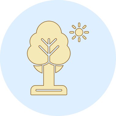 Ağaç simgesinin vektör illüstrasyonu