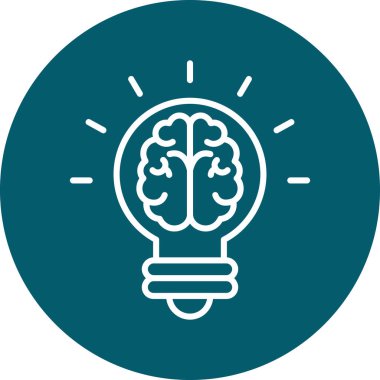 Beyin. Web simgesi basit illüstrasyon